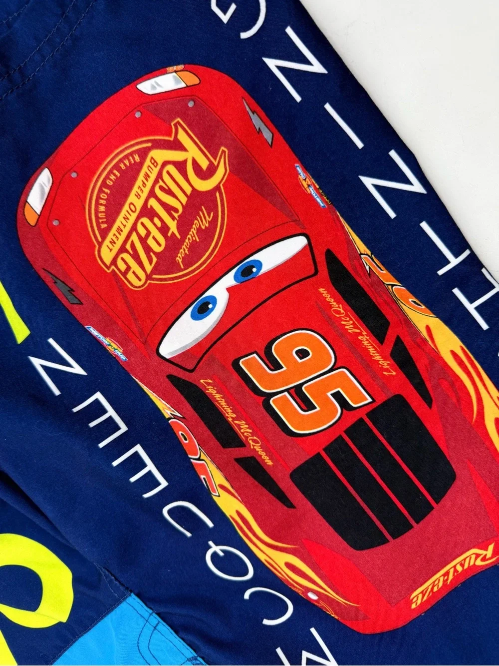 Lightning McQueen Swim Trunks Boys 9/10 Red Blue Disney Store Cars Board Short